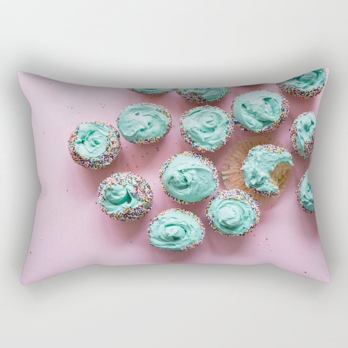 Blue Cupcakes Rectangular Pillow