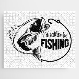 I'd Rather Be Fishing Funny Saying Jigsaw Puzzle