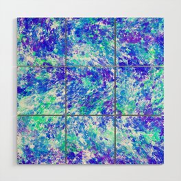Blue Abstract Paint Texture Pattern Wood Wall Art