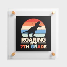 Roaring Into 7th Grade Vintage Dinosaur Floating Acrylic Print