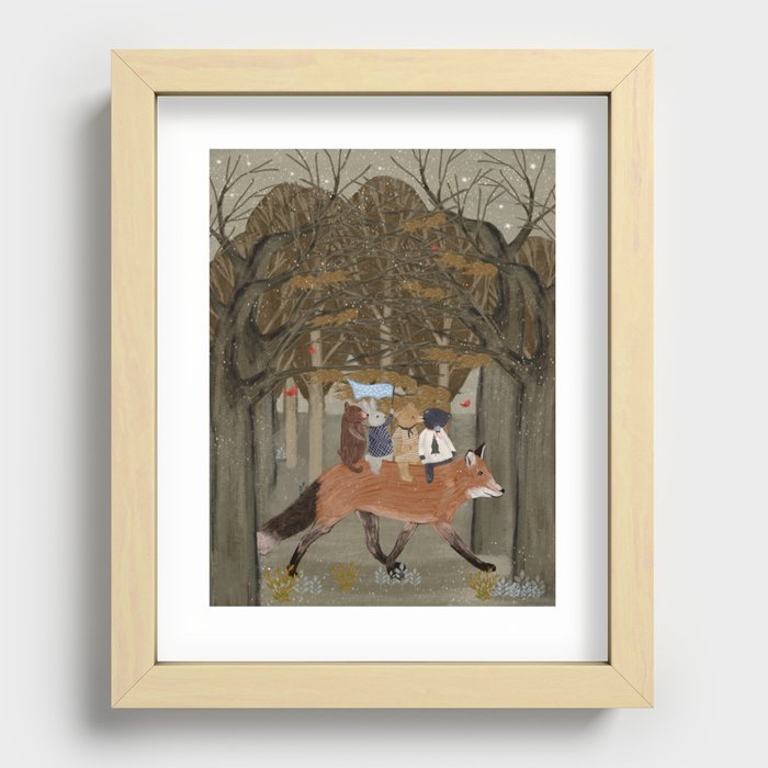 the amber fox Recessed Framed Print