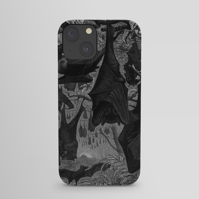 Gothic Bats Illustration  iPhone Case