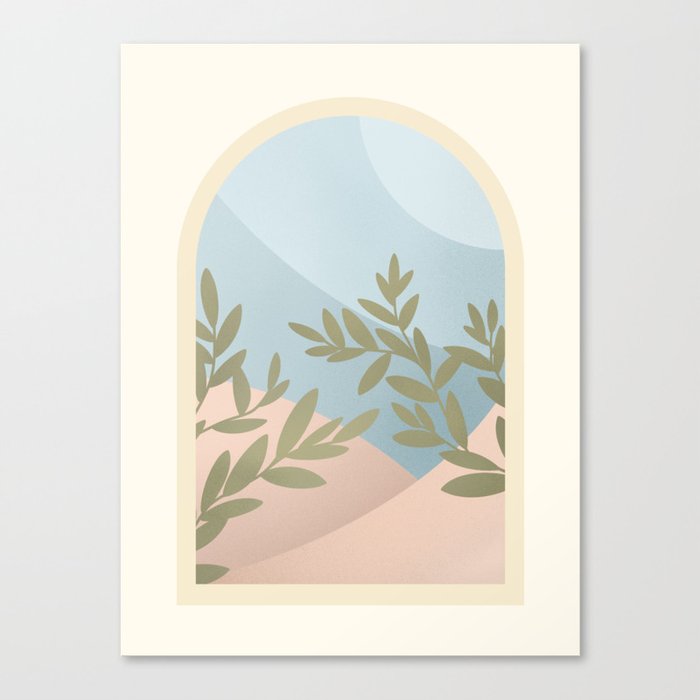 Mediterranean Evening Arch Window  Canvas Print
