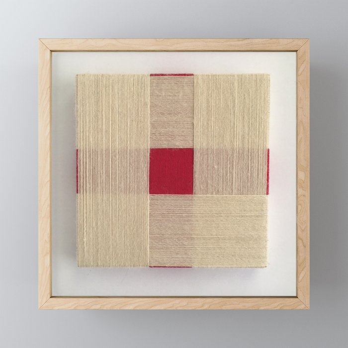 Red Square - fiber art Framed Mini Art Print