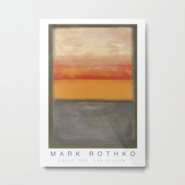 Mark Rothko Poster, Green Sage Yellow, abstract painting Metal Print
