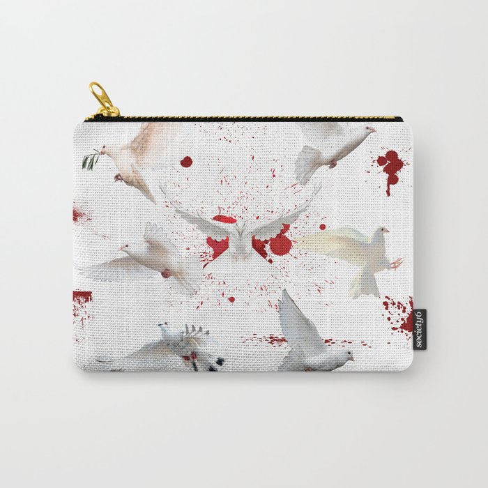 65 MCMLXV Cosplay Bloody White Doves of Peace Pattern Carry-All Pouch