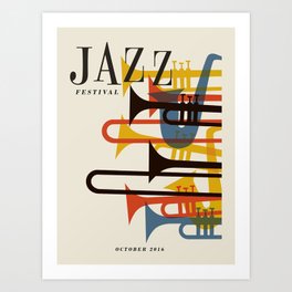 Vintage poster-Jazz festival 2016. Art Print