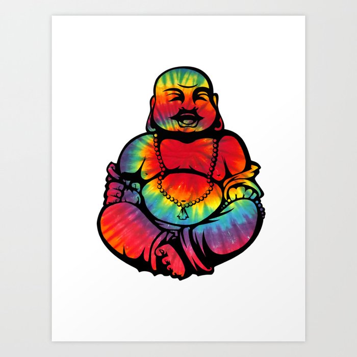 Tie-Dye Happy Buddha Art Print