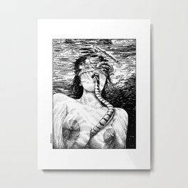 asc 509 - La morsure salée (The salty bite)  Second version Metal Print | Love, Comic, Black and White, Illustration 