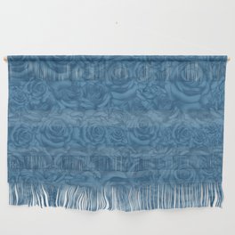 Dusty Blue Roses Wall Hanging