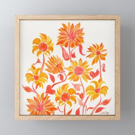 Sunflower Watercolor – Fiery Palette Framed Mini Art Print