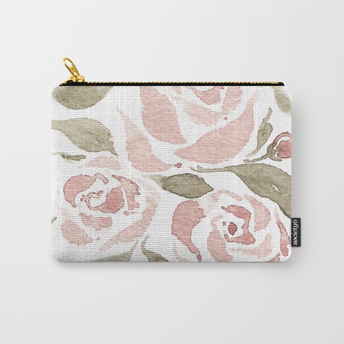 Rose Blooms Floral Artwork Carry-All Pouch