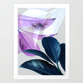 Blue Violet Leaves Art Print