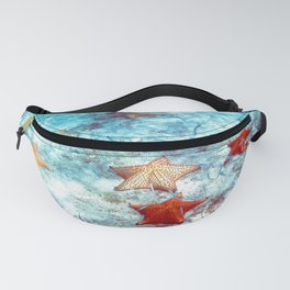 Watercolor Sealife, Cushion Starfish 01, St John, USVI, Underwater Constellations Fanny Pack