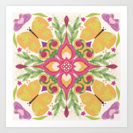 Floral mandala Art Print
