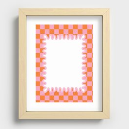 90s Checkerboard - Orange 3 Recessed Framed Print