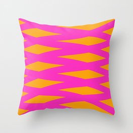 Wave Lines Geometric pattern orange pink Color Throw Pillow
