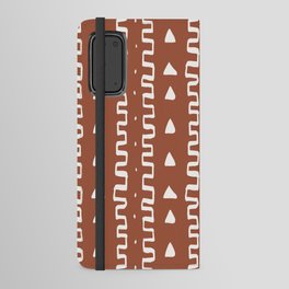 Merit Mud Cloth Rust Orange and White Triangle Pattern Android Wallet Case