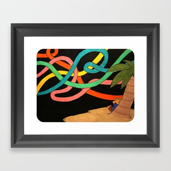 "Upon an Island Outside the Streams of Time" Framed Art Print
