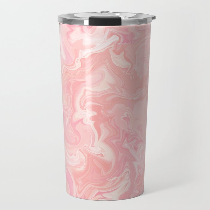 Blush pink abstract watercolor marble pattern Travel Mug