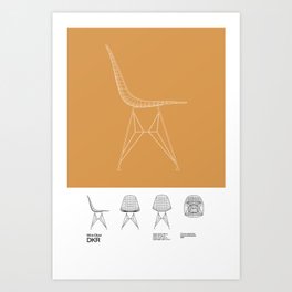 Eames DKR Chair Poster Mid Century Design - Minimal Design - Charles and Ray Eames Art Print