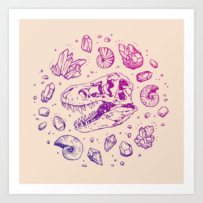 Geo-rex Vortex | Magenta & Purple Ombré Art Print by omegafauna | Society6