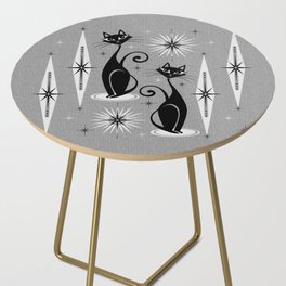 Mid Century Meow Atomic Cats on Cool Gray ©studioxtine Side Table