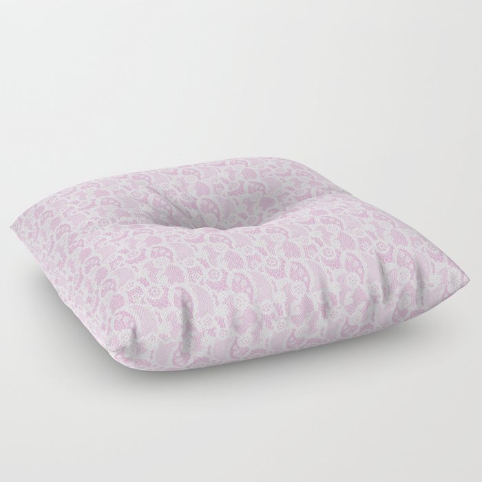 Modern White Purple Lace Collection Floor Pillow