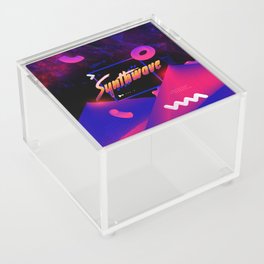 Neon synthwave horizon #2 Acrylic Box