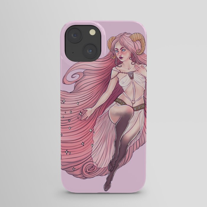 Aries Zodiac Sign - Pink iPhone Case