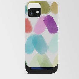 Watercolor brush texture pattern in white iPhone Card Case