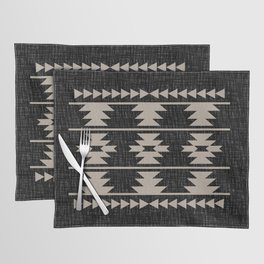 Southwestern Pattern 129 Black and Linen Placemat