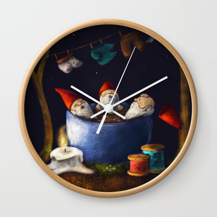 Bathing Gnomes Wall Clock