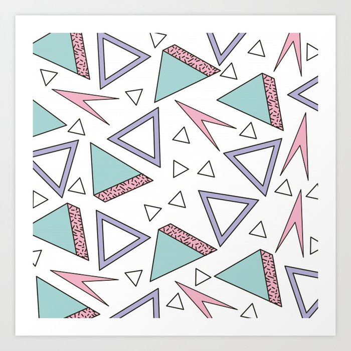 Abstract Retro 80s 90s Shape Pattern Art Print By Patternfactory Society6