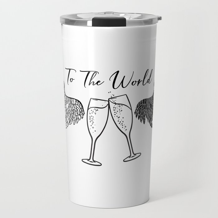 Good Omens mug ,To the world ,Crowley ,Aziraphale,Champagne Travel Mug