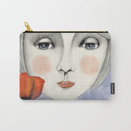 young thinking woman Carry-All Pouch | Eyes, Watercolor, Digital, Girl, Dream, Ragazza, Painting, Papavero, Sogno, Occhi 