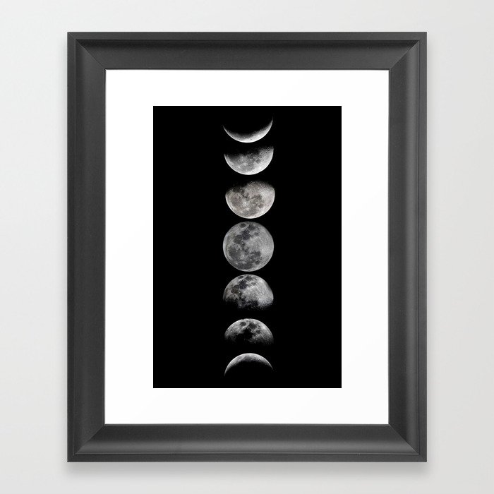 Phases of the Moon Framed Art Print