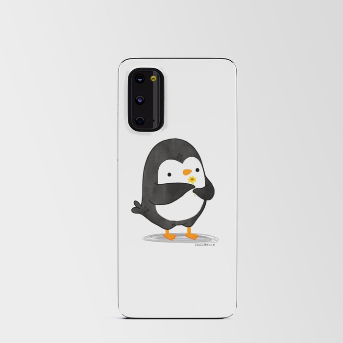 Penguin with a flower Android Card Case