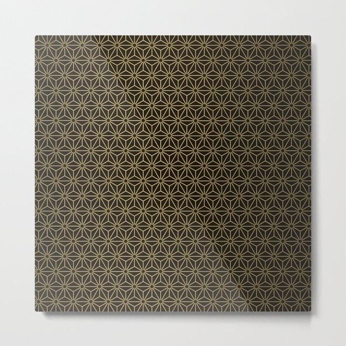 Asanoha Pattern Gold-Gradient  Metal Print