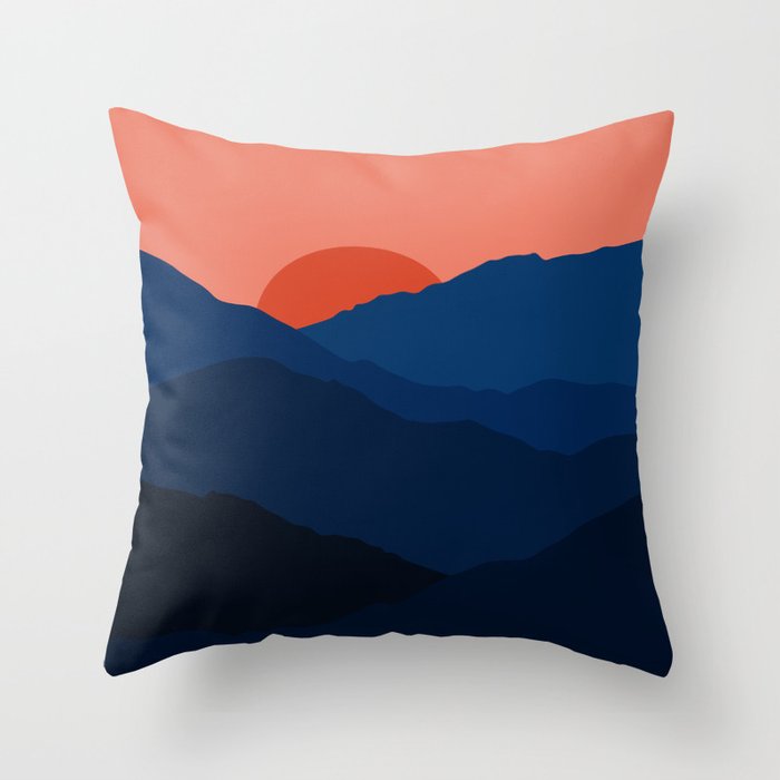 Blue Mountains Throw Pillow