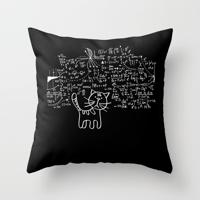 Schrodingers Cat In The Box - Funny Science Nerd Throw Pillow