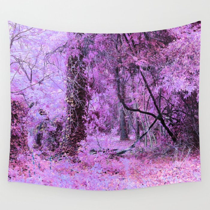Fantasy Tree Landscape: Orchid Pink Purple Wall Tapestry