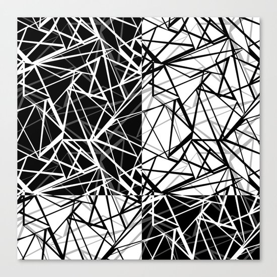Black white combination pattern . Mesh . Canvas Print