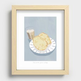 Café com leite e pão com manteiga  Recessed Framed Print