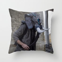 Sneakerhead Elephant Gas Mask by Freehand Profit Throw Pillow