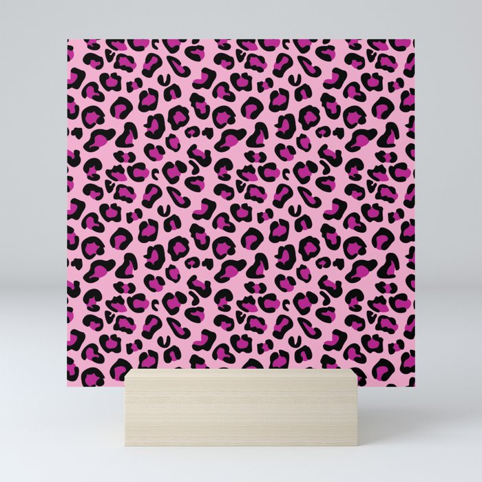 Leopard-Pink+Black+Purple Mini Art Print