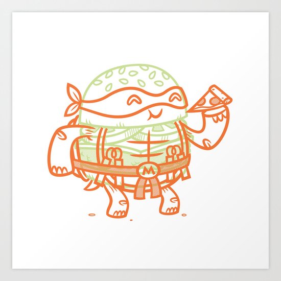 Cheeseburger Michelangelo Art Print