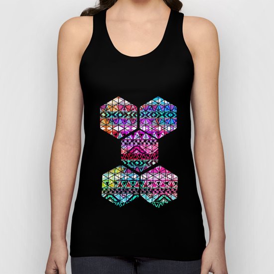 Neon Aztec | Purple Pink Neon Bright Andes Abstract Pattern Unisex Tank Top