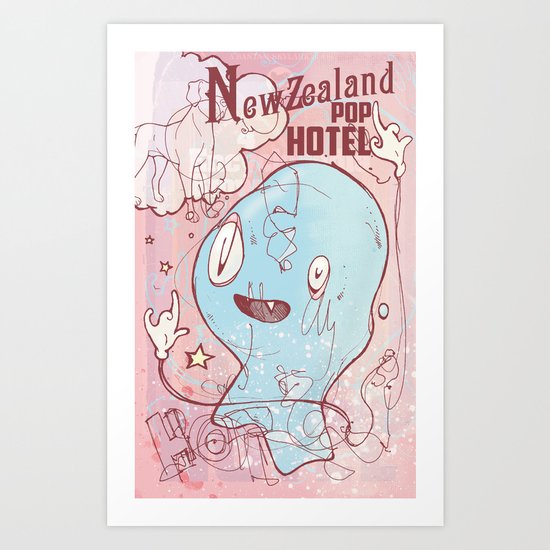 NewZealand Pop Hotel Art Print