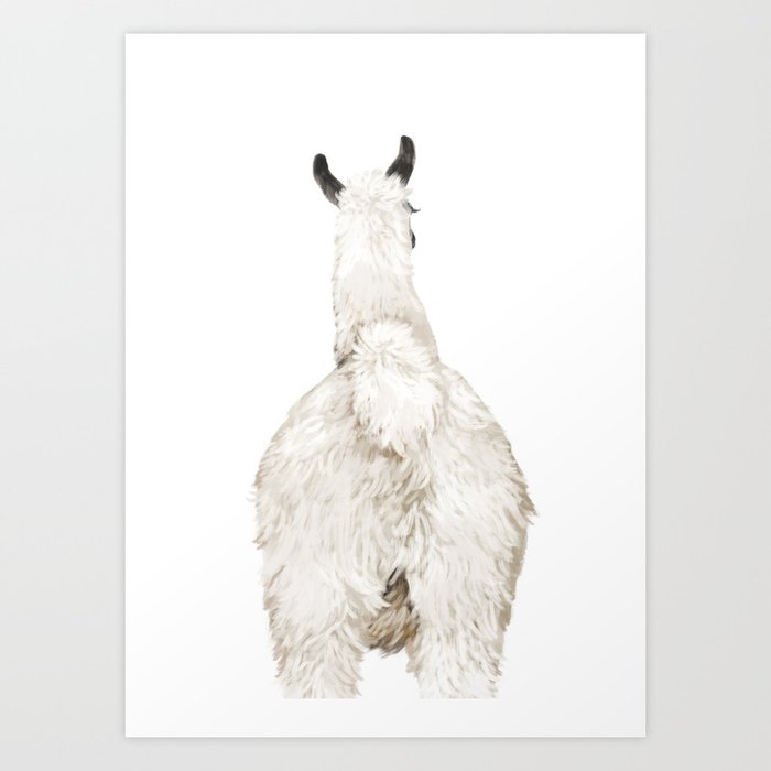 Llama Butt Art Print
